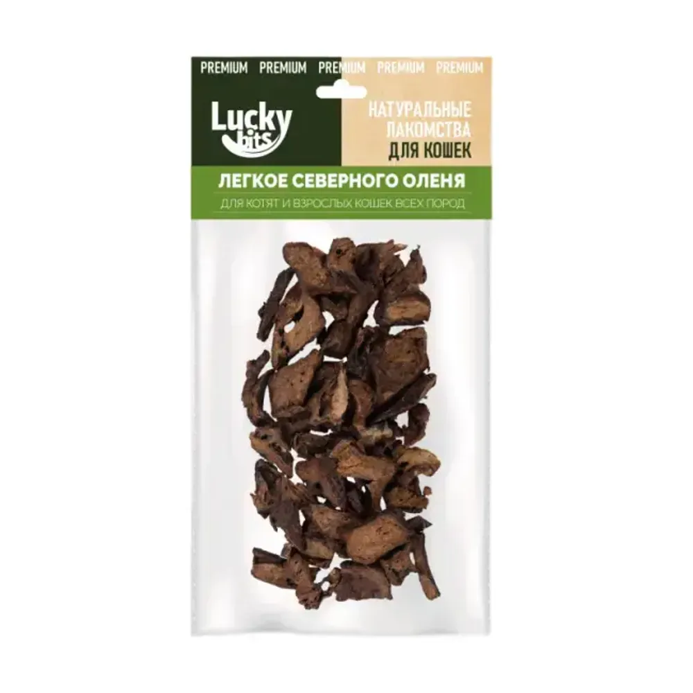 Лакомство для кошек Lucky bits Легкое оленя НК 30 г