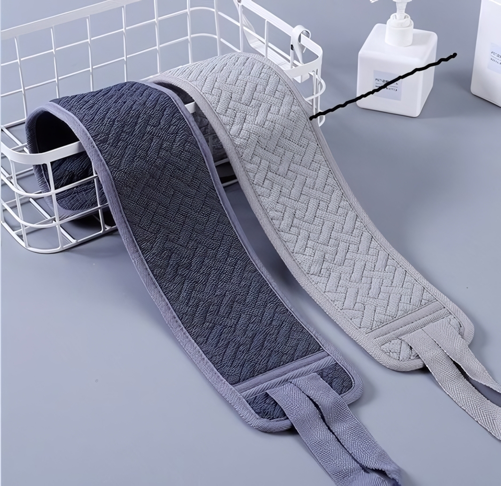 Мочалка для тела жёсткая «Premium - Fargo», цвет светло - серый, 10*80см (ZIP пакет)