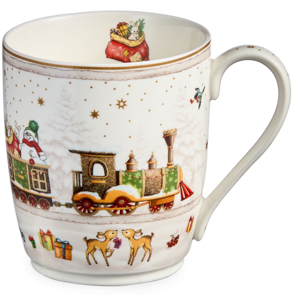 НАБОР ПОСУДЫ LEFARD "C НОВЫМ ГОДОМ" 3 ПР.: САЛАТНИК 800 МЛ, ТАРЕЛКА 19 СМ, КРУЖКА 400 МЛ (КОР=8НАБ.)