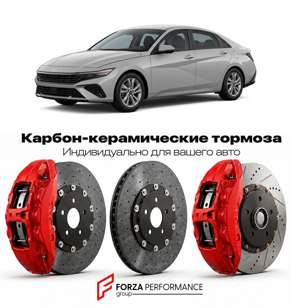 Карбон-керамическая тормозная система для Hyundai Elantra VII Рестайлинг 2024-2026 Хендай
