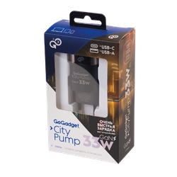 Сетевое зарядное устройство GoGadget CityPump 33W 1хUSB-C 1xUSB-A LCD (CH004)