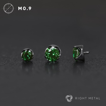 Flat Cubic Zirconia Green