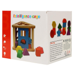 Развивающая игрушка деревянная Сортер обьемный треугольный с фигурами, коробка C-41836