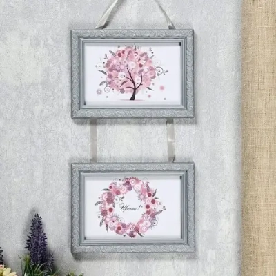 Фоторамка-коллаж 10*15см-2шт L-2 Серебро