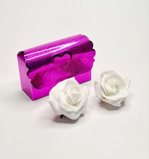 Цветочки розы в волосы на заколке, школьные, 2 шт.