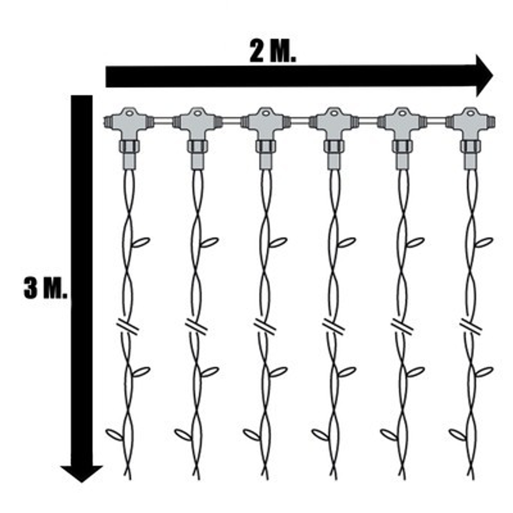 Светодиодная гирлянда занавес 2*3 схема
