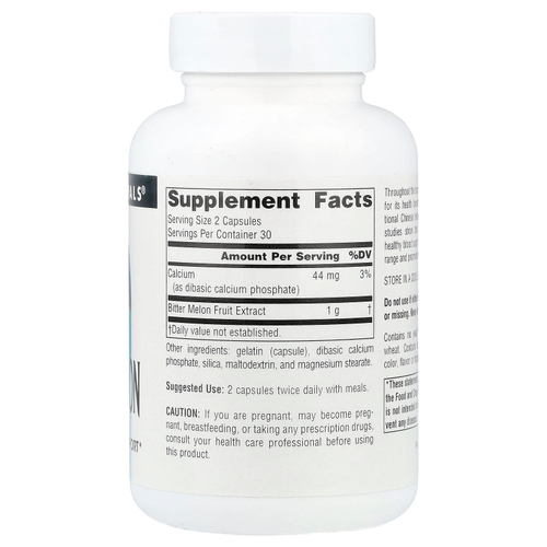 Source Naturals, Китайская горькая тыква, 60 капсул