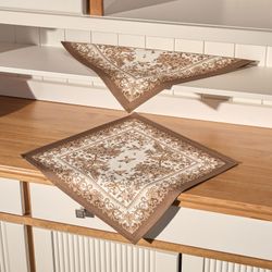 НАБОР САЛФЕТОК ИЗ 2-Х ШТ "ROYAL GARDEN",40Х40СМ, 100% ХЛОПОК ,БЕЖЕВЫЙ ,ТВИЛ