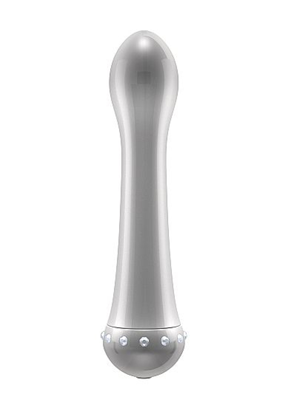 Вибратор с кристаллами The Diamond Silver - 16,5 см. (Цвет: серебро)