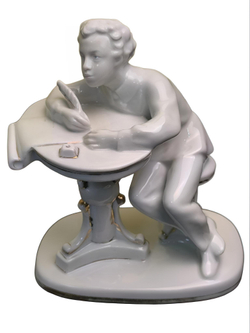 Фарфоровая статуэтка "Юный Пушкин", ЛФЗ, 1960 - 1970 гг.