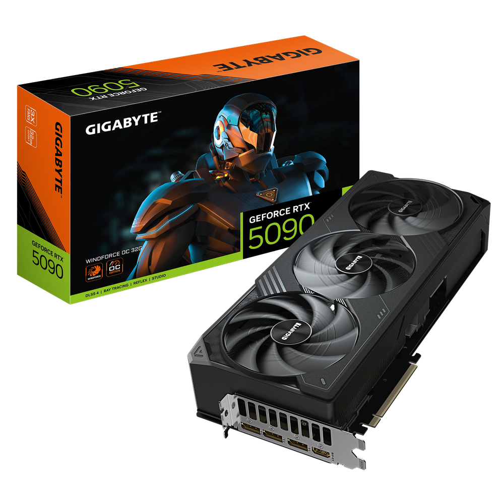 Видеокарта Gigabyte GeForce RTX™ 5090 WINDFORCE OC 32G GV-N5090WF3OC-32GD