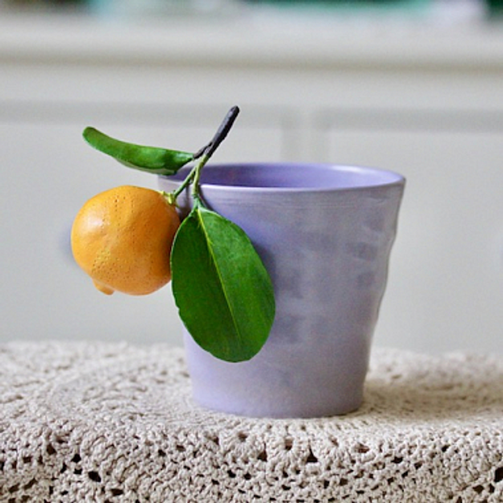 Ваза керамическая кашпо сиреневое. Горшок. D10 х H9 см