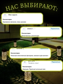 Садовые светильники на солнечных батареях/ фонари садовые 6 штук