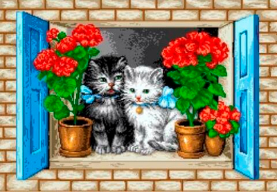 Г-6058 Кошки на окошке