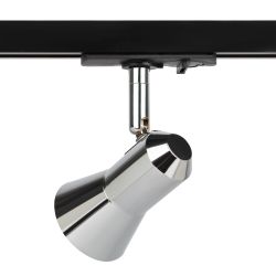 Трековый светильник однофазный ЭРА Taper TR37-GU10 CH под лампу GU10 хром | Однофазные светильники под лампу