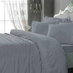 Постельное белье Elegant (серое) с кружевом TIVOLYO HOME Турция