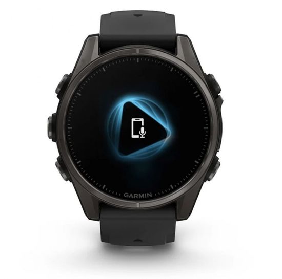 Умные часы Garmin Fenix 8, 43 мм, AMOLED, Sapphire Carbon Gray DLC Titanium with black/pebble gray silicone band