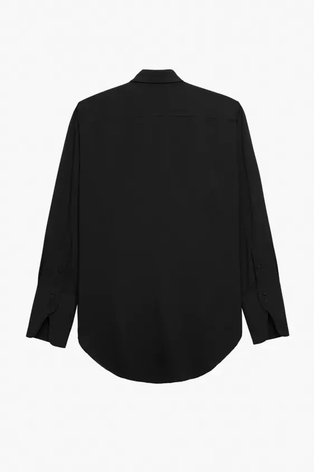 ZARA X STEFANO PILATI РУБАШКА С ОБОРКАМИ И ВОРОТНИКОМ, ЧЕРНЫЙ