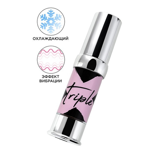Возбуждающий гель с эффектом вибрации и охлаждения Secret Play Triple X 3in1 Unisex Pleasure Enhancer Gel 15мл