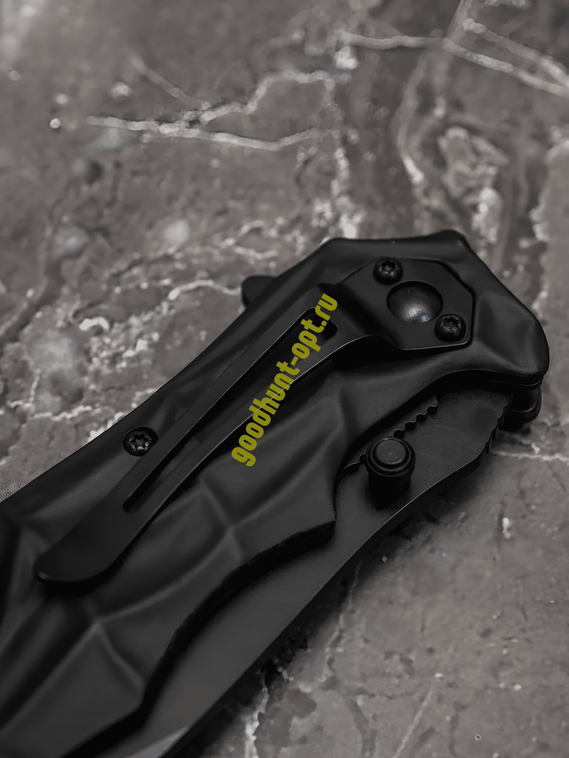 Складной нож тактический BOKER Черный с рельефной рукоятью