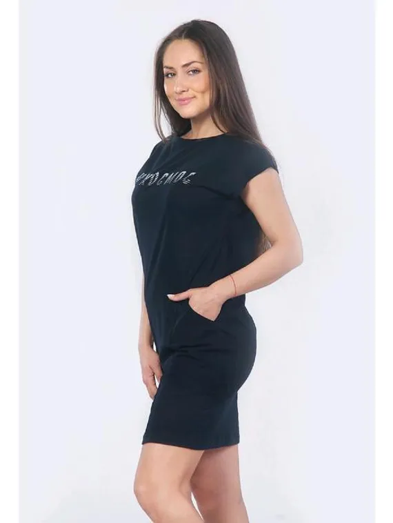 Платье-футболка «Космос», размер 44, цвет тёмно-синий