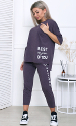 [m] К/ж футболка+штаны 7/8 М565