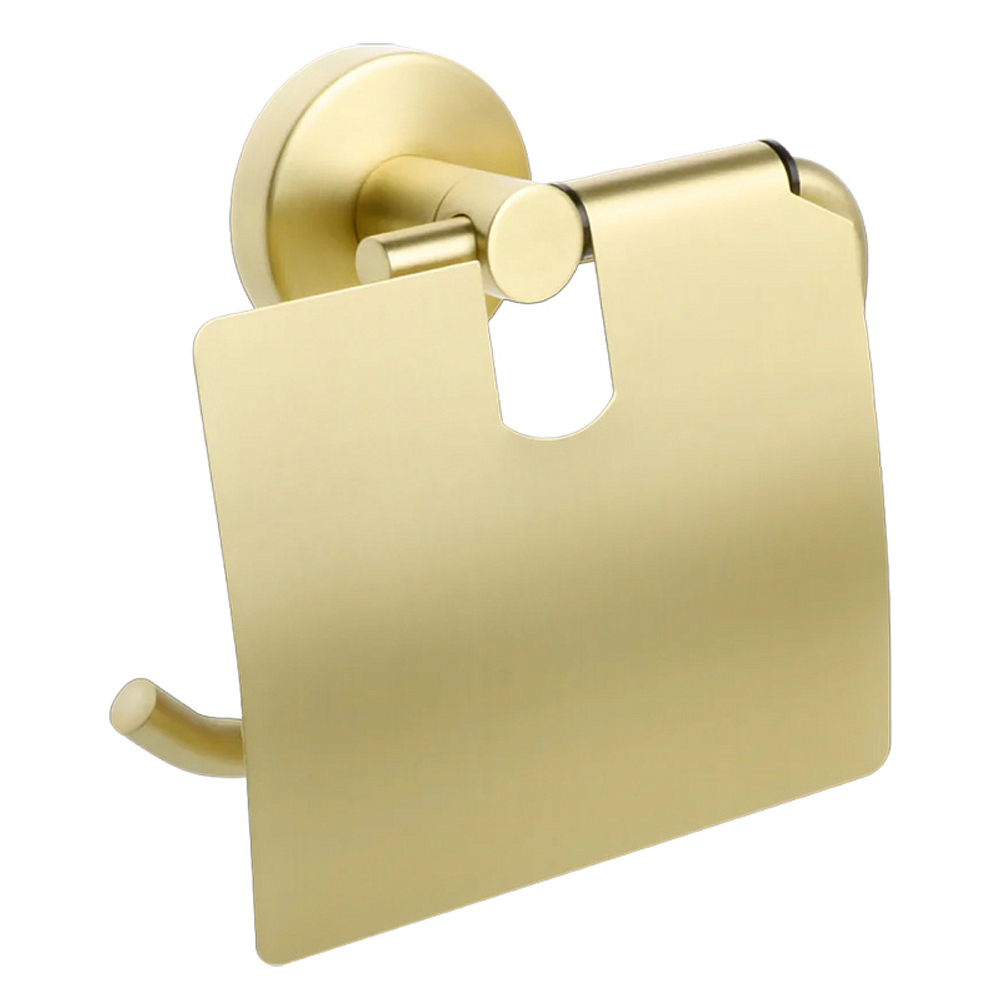 Держатель для туалетной бумаги Fixsen Comfort Gold с крышкой, золото сатин (FX-87010)