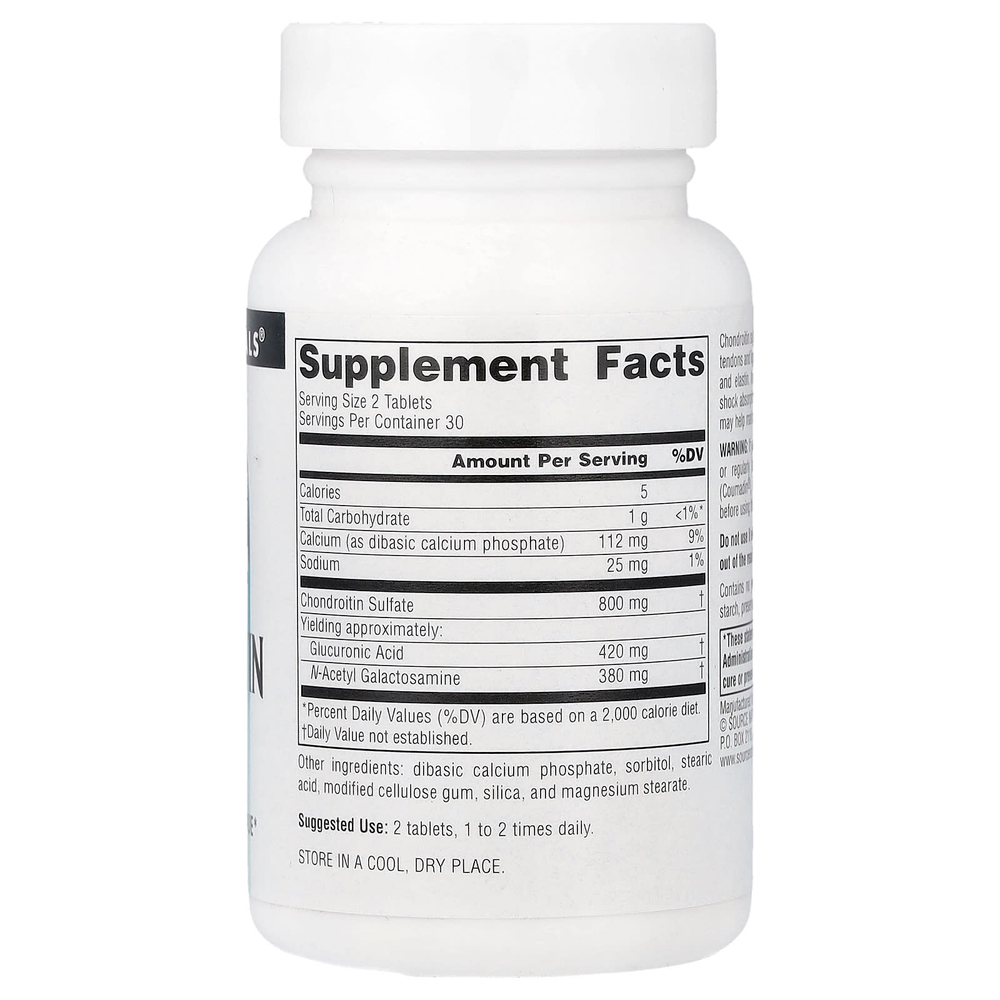 Source Naturals, Chondroitin Sulfate, 400 мг, 60 таблеток