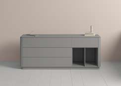 Тумба Tammi 4 ящика 2 полки ширина 180 см (серый)