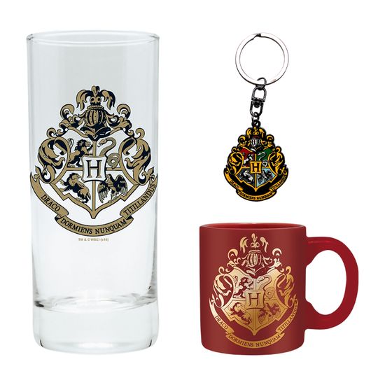 Набор подарочный Harry Potter Бокал 290ml+Брелок+Кружка 110ml Hogwarts ABYPCK154