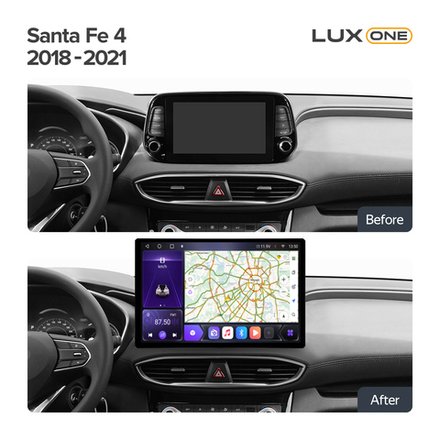 Магнитола для Hyundai Santa Fe 4 2018-2020  - Carmedia XD003/KP-13-464-S10 монитор 13" QLED+2K на Android 12, ТОП процессор, 4G SIM-слот, CarPlay, 4+64ГБ