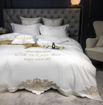 Постельное белье Сатин Гладкокрашеный Вышивка Делюкс DHC006