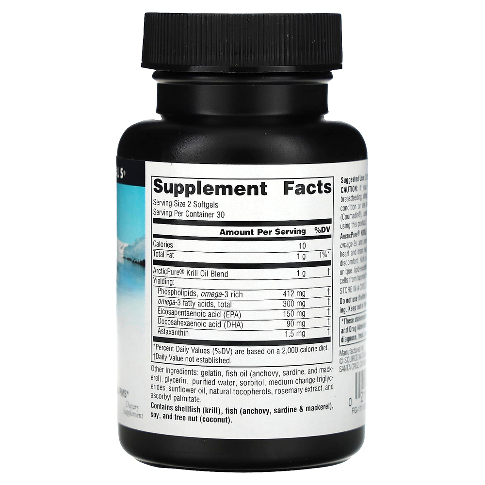 Source Naturals, ArcticPure, крилевый жир, 500 мг, 60 желатиновых капсул