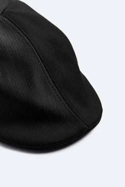 ZARA ПЛОСКАЯ КЕПКА ИЗ РЕЛЬЕФНОЙ ТКАНИ, ЧЕРНЫЙ