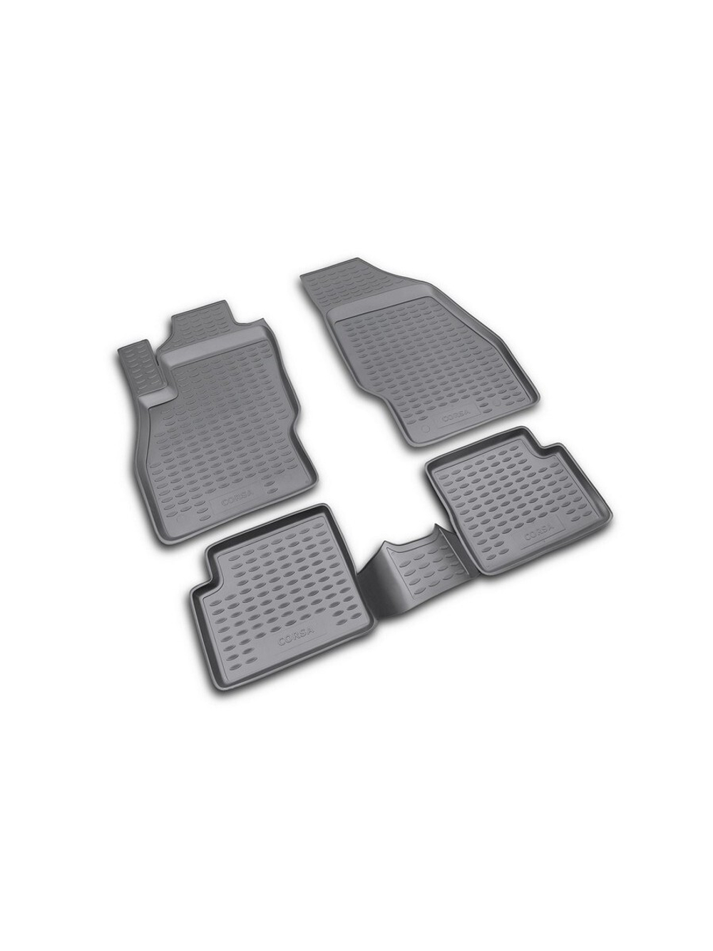 Коврики в салон для OPEL Corsa 2006-2014, 4 шт. (полиуретан, серые) NLC.37.14.211K