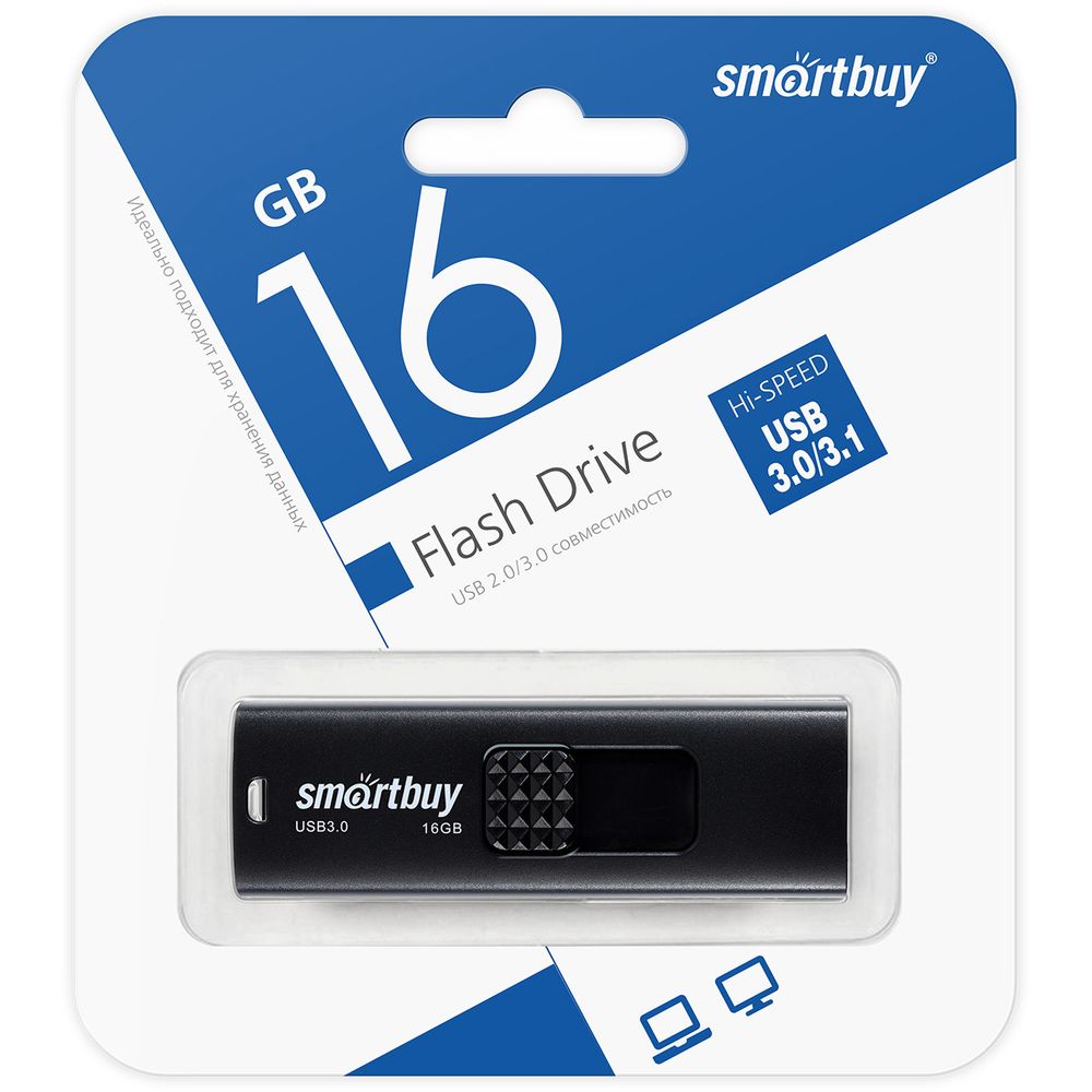 USB 3.0/3.1 карта памяти 16ГБ Smart Buy Fashion (черный)