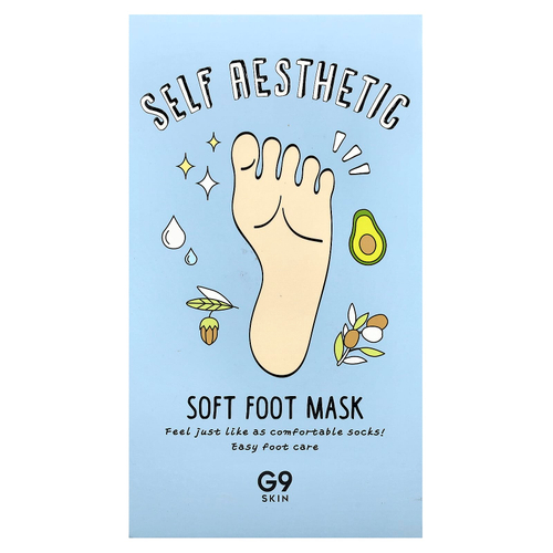 G9skin, Self Aesthetic, смягчающая маска для стоп, 5 шт., 12 мл (0,40 жидк. унции)