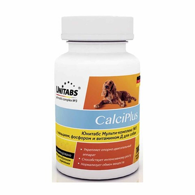 Витамины для костей для собак (Unitabs CalciPlus) 100 таб