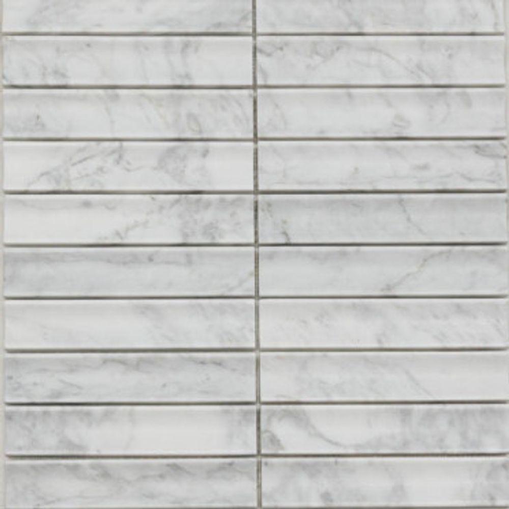 Мозаика PIX341 Bianco Carrara Concave (чип3х15.1) Матовая