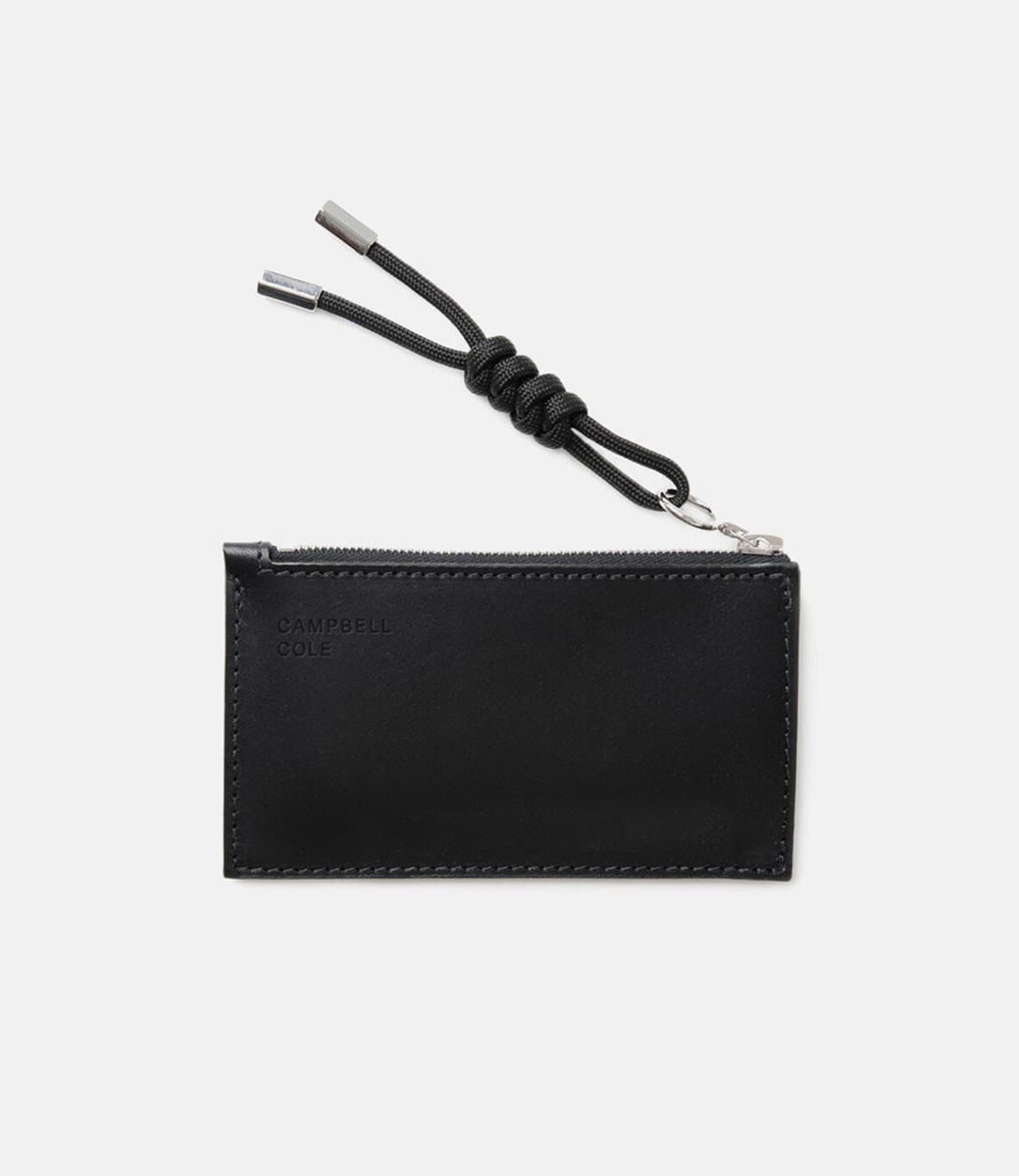 Campbell Cole Simple Coin Pouch with Puller Black — кошелёк из кожи