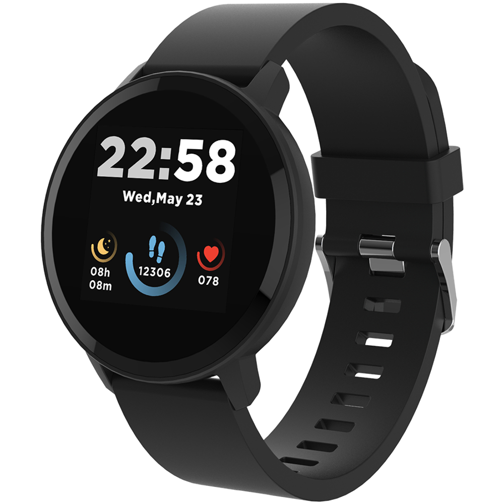 CANYON Lollypop SW-63, Smart watch, 1.3inches IPS full touch screen, Round watch, IP68 waterproof, multi-sport mode, BT5.0, compatibility with iOS and android, black, Host: 25.2*42.5*10.7mm, Strap: 20*250mm, 45g