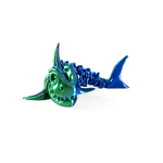 Веселая Акула-скелетон, гибкая шарнирная игрушка-антистресс, сине-зеленая