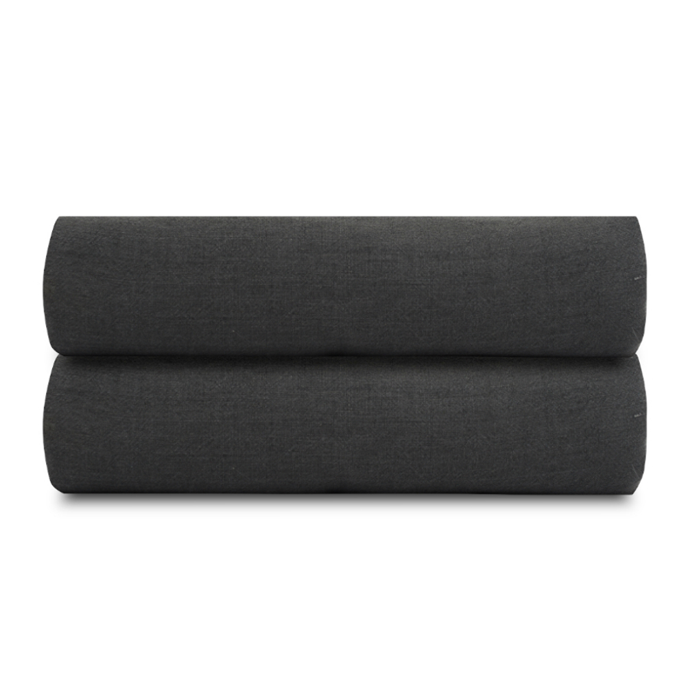 Простыня из стираного льна темно-серого цвета essential, 180х270 см