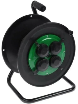 Катушка 4 розетки с заземлением с крышками IP44, УХЛ2