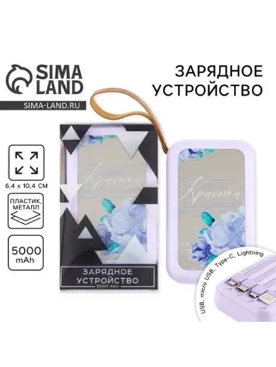 Зарядное устройство «Твоя красота вдохновляет», 5000мА, мод.