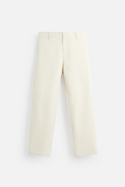 ZARA БРЮКИ ЧИНОС REGULAR-FIT, ЖЕЛТОВАТО-БЕЛЫЙ