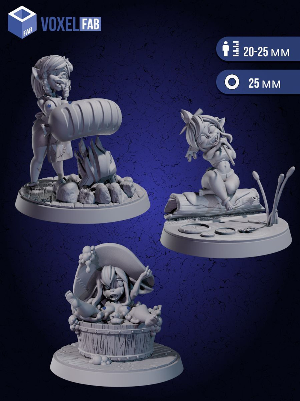 Озорницы Леса. Орки +18. Фигурки под покрас, DnD и настольных игр