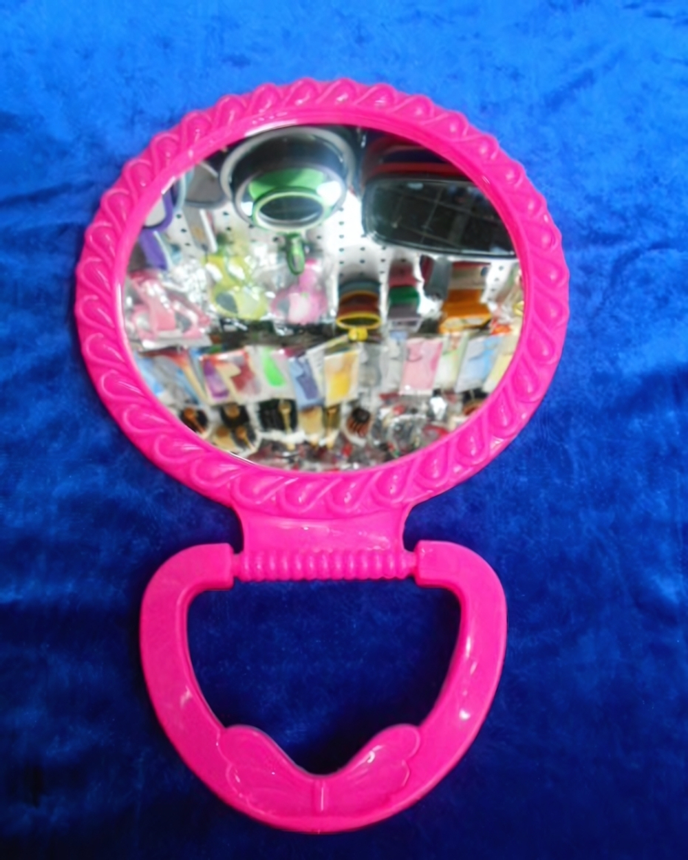 Зеркало настольное в пластиковой оправе «Ажур» круглое, подвесное d-17,5см (Стикер на минивложение 20шт)