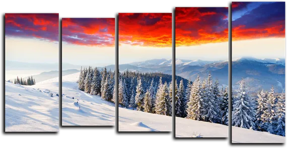 Модульная картина "Огненное небо"