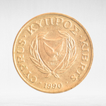 Cyprus, 2 Cents (Type 1 Coat of Arms), 1990, XF